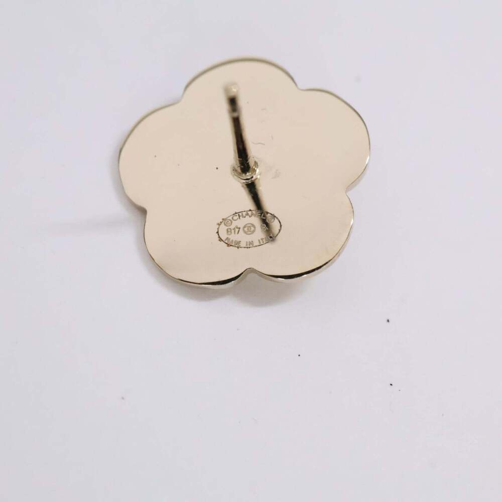 CHANEL Authentic Gold Pearl Logo Earrings - Picture 6 of 7
